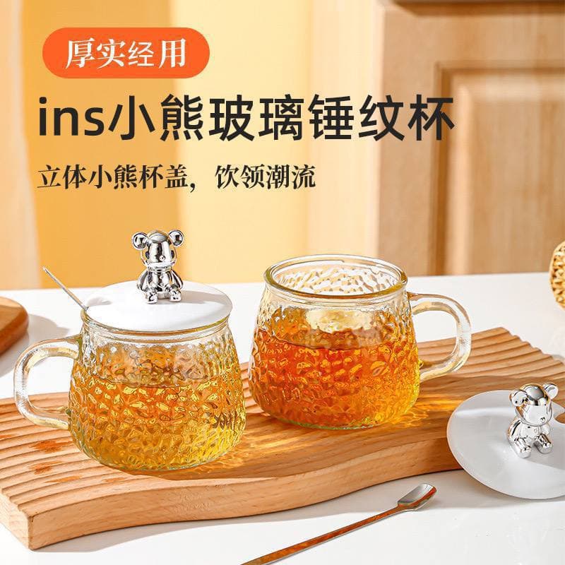 glass mug with spoon