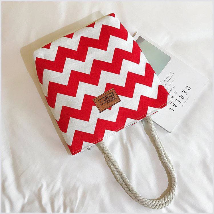 red&white tote bag