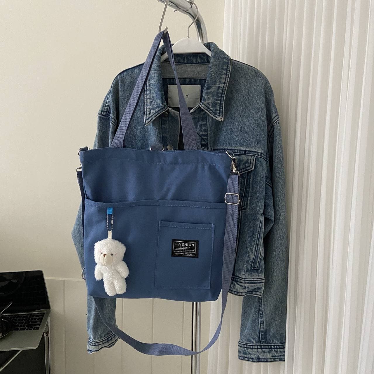 toy blue tote bag